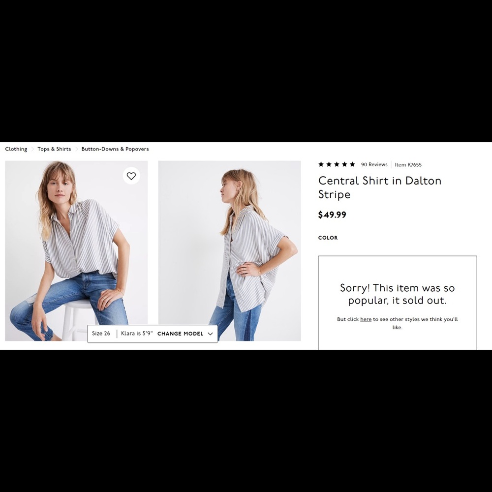 Madewell Central Shirt in Dalton Stripe